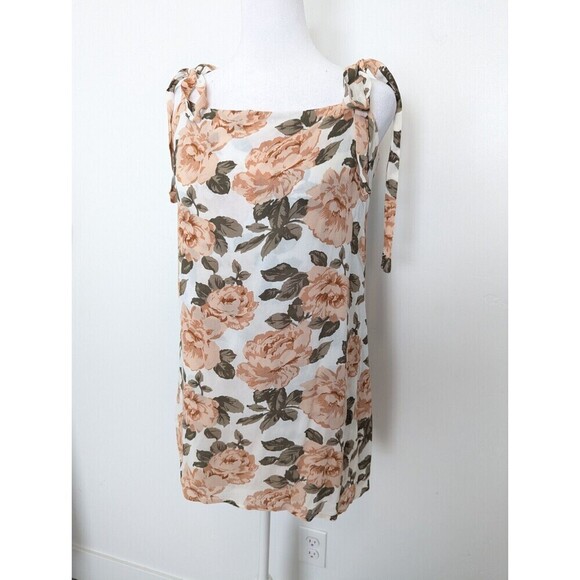Reformation Dixie Dress Womens Size S White Floral Roses - Picture 2 of 12